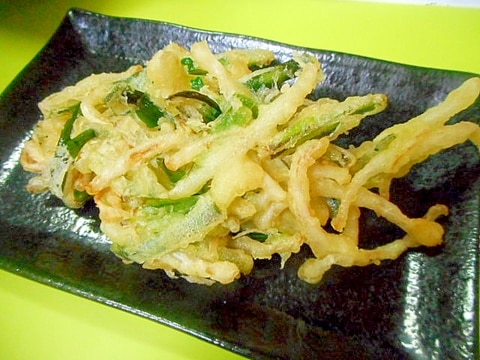 もやしとニラのかき揚げ